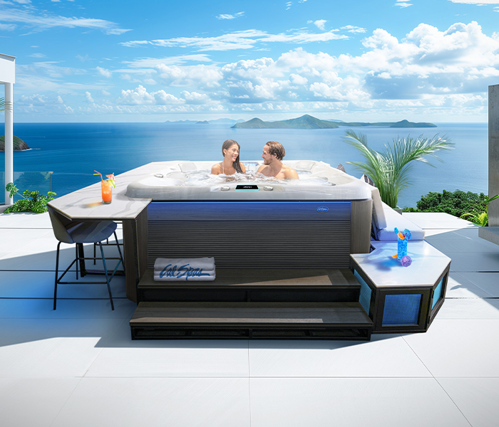 Calspas hot tub being used in a family setting - Lorain